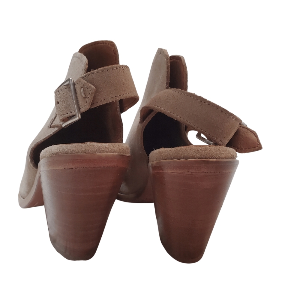 NEW Frye Courtney Sling Suede Peep Toe Bootie Shoes Country Boho Ash Size 6.5 - Picture 3 of 13